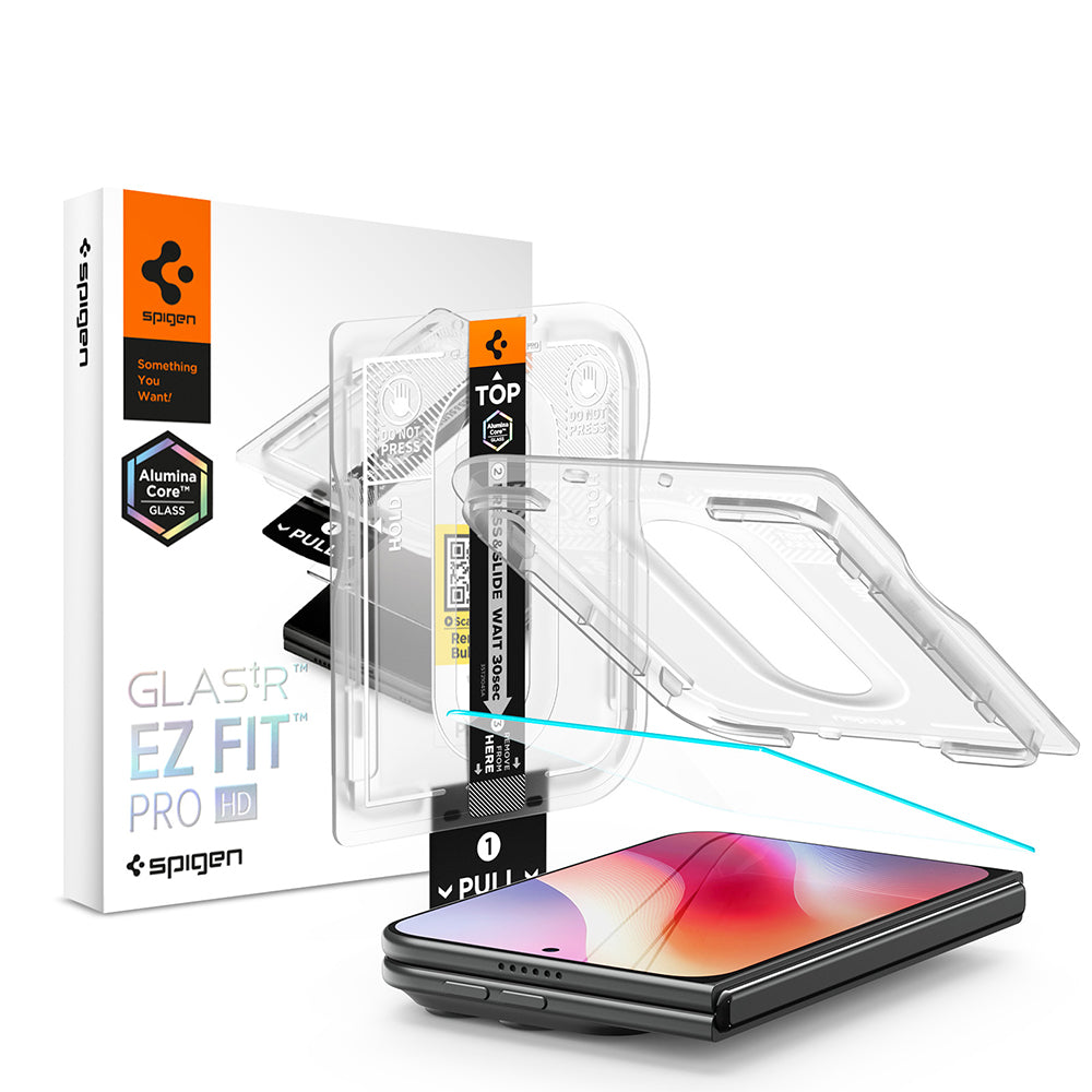 Spigen GlastR EZ FIT Pro HD Exterior Screen Protector Film for Apple iPhone Duo, Tempered Glass, Full Glue AGL12014