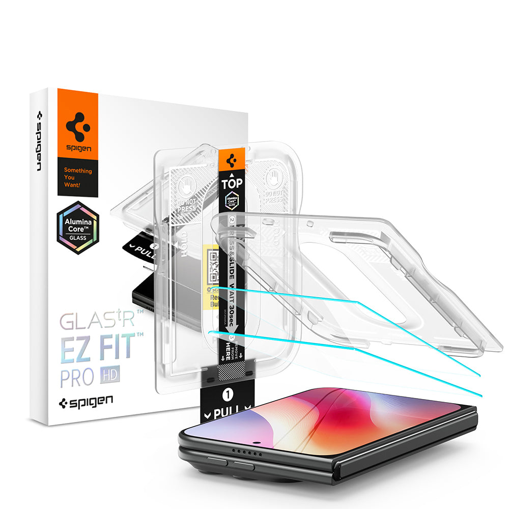 Spigen GlastR EZ FIT Pro HD Exterior Screen Protector Film for Apple iPhone Duo, Tempered Glass, Full Glue, Set of 2 pieces AGL12013