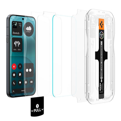 Προστατευτική μεμβράνη οθόνης Spigen GlastR EZ FIT Pro για Nothing Phone (4a) Pro, Ασφαλισμένο γυαλί, Πλήρης κόλλα, Σετ 2 τεμαχίων AGL11681