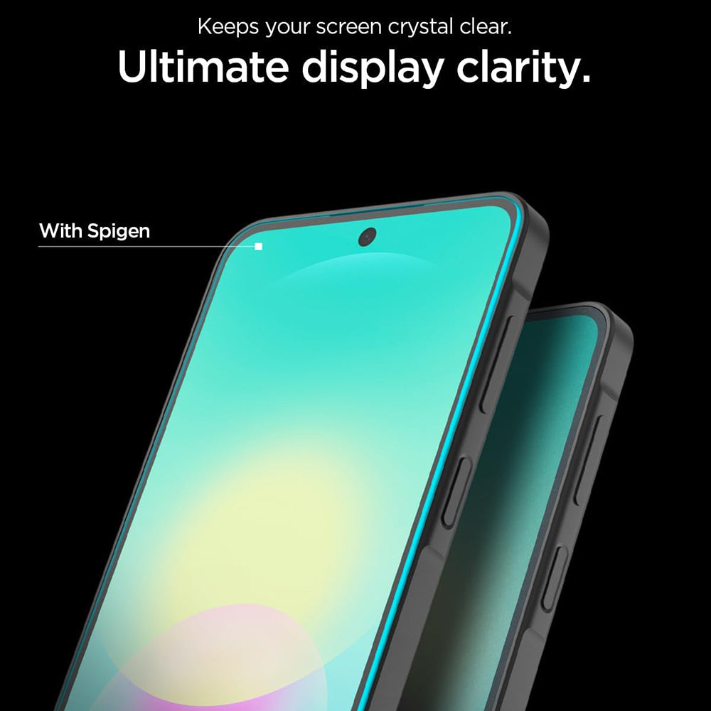 Προστατευτική μεμβράνη οθόνης Spigen GlastR EZ FIT Pro για Samsung Galaxy A27 5G, Ασφαλισμένο γυαλί, Πλήρης κόλλα, Σετ 2 τεμαχίων AGL11809