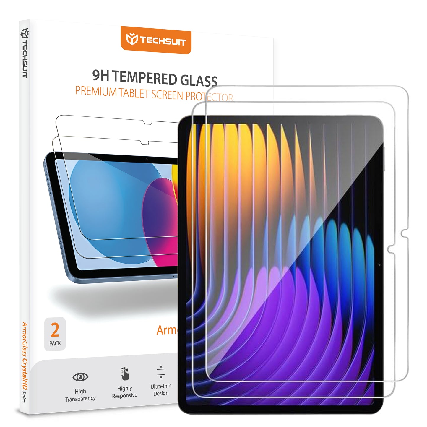 Προστατευτική Μεμβράνη Οθόνης Techsuit ArmorGlass CrystalHD για Xiaomi Pad 7 / 7 Pro, Ενισχυμένο Γυαλί, Full Glue, Σετ 2 τεμαχίων