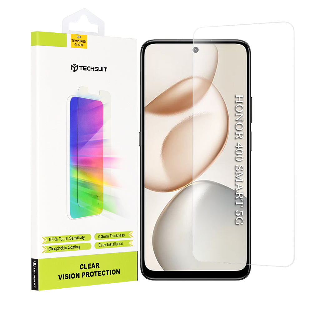 Προστατευτική Μεμβράνη Οθόνης Techsuit Clear Vision για Honor 400 Smart 4G / X7d 4G / 400 Smart 5G / X7c / 200 Smart, Ενισχυμένο Γυαλί, Full Glue