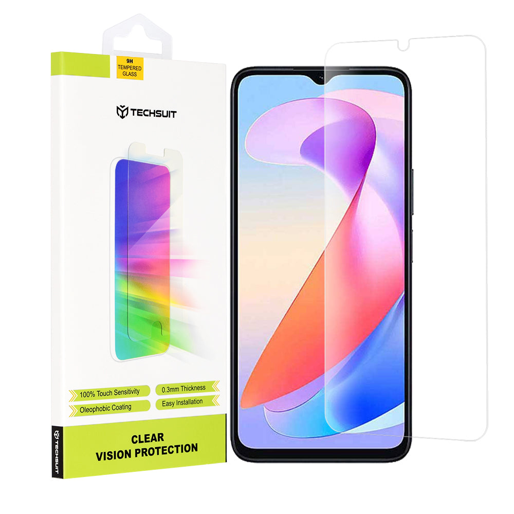 Προστατευτική μεμβράνη οθόνης Techsuit Clear Vision για Honor X6a, ασφαλισμένο γυαλί, πλήρης κόλλα