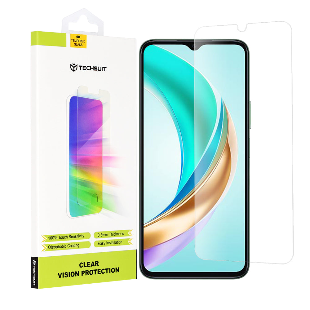 Προστατευτική Μεμβράνη Οθόνης Techsuit Clear Vision για Honor X6b, Ενισχυμένο Γυαλί, Πλήρης Κόλληση, Διαφανής