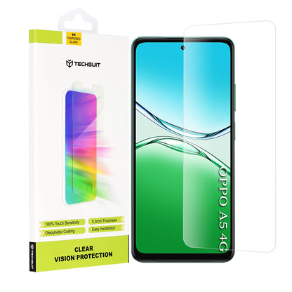Προστατευτική μεμβράνη οθόνης Techsuit Clear Vision για Oppo A5 4G, Ασφαλισμένο γυαλί, Πλήρης κόλλα
