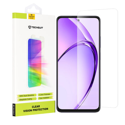 Techsuit Clear Vision Screen Protector for Oppo A80, Tempered Glass, Full Glue