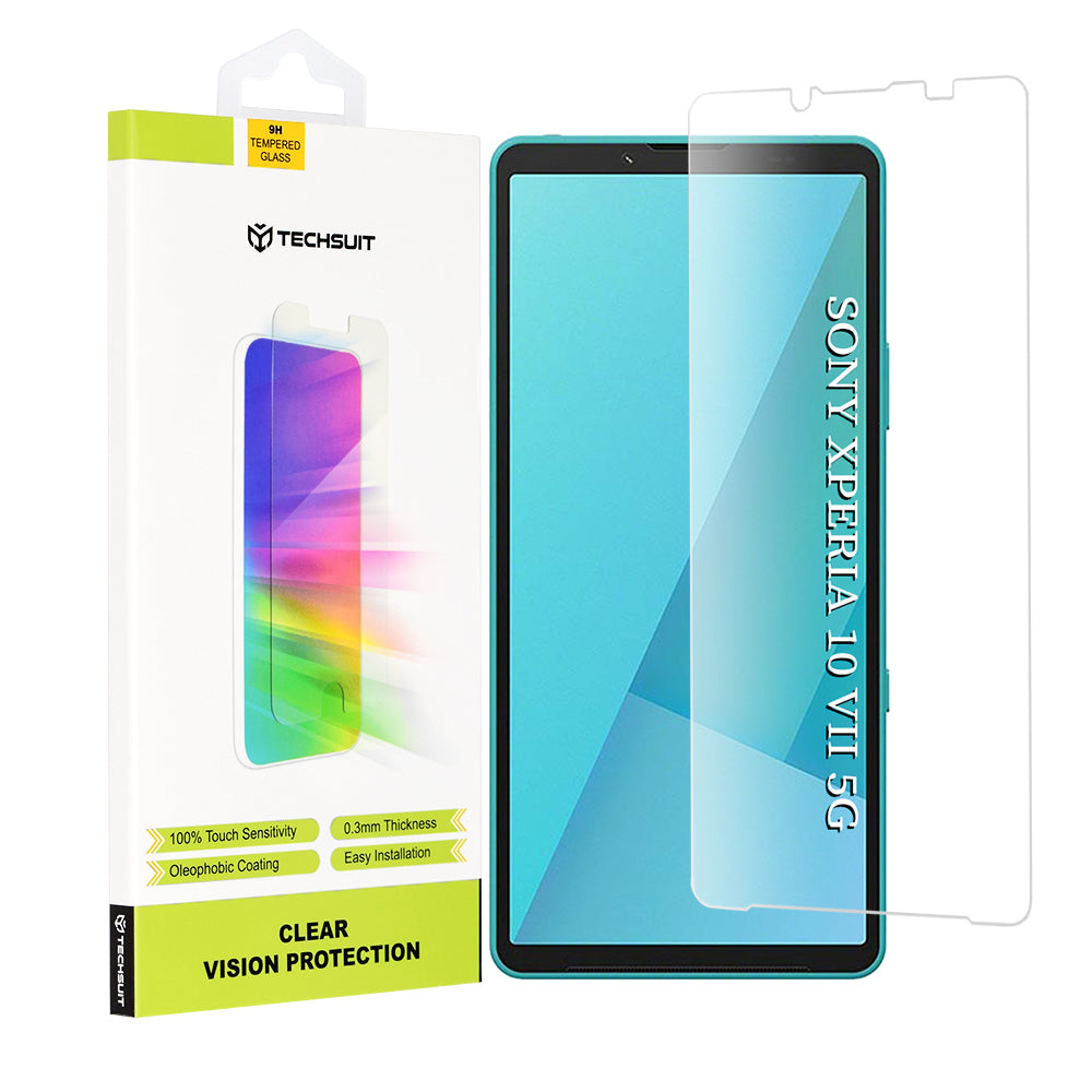 Προστατευτική μεμβράνη οθόνης Techsuit Clear Vision για Sony Xperia 10 VII, ασφαλισμένο γυαλί, πλήρης κόλλα