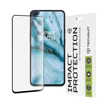 Techsuit M1 Screen Protector for OnePlus Nord, Tempered Glass, Full Glue, 111D, Black