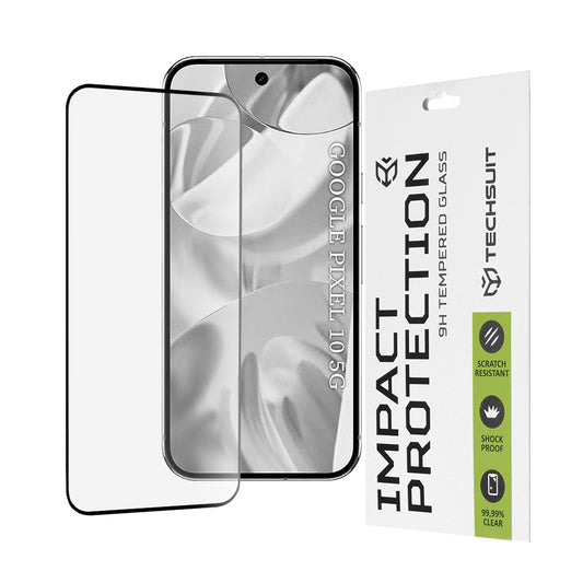 Προστατευτική μεμβράνη οθόνης Techsuit για Google Pixel 10, Ασφαλισμένο γυαλί, Full Glue, 111D, Μαύρο