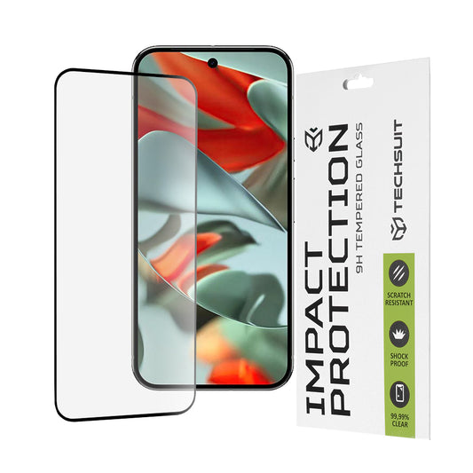 Προστατευτική μεμβράνη οθόνης Techsuit για Google Pixel 9 Pro XL, Ασφαλισμένο γυαλί, Full Glue, 111D, Μαύρο