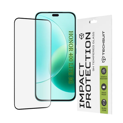 Προστατευτική μεμβράνη οθόνης Techsuit για Honor 400 Lite / X8c / X8b, Ασφαλισμένο γυαλί, Full Glue, 111D, Μαύρο