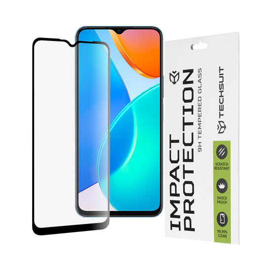 Προστατευτική μεμβράνη οθόνης Techsuit για Honor 70 Lite / X6 / X8 5G, Ασφαλισμένο γυαλί, Full Glue, 111D, Μαύρο