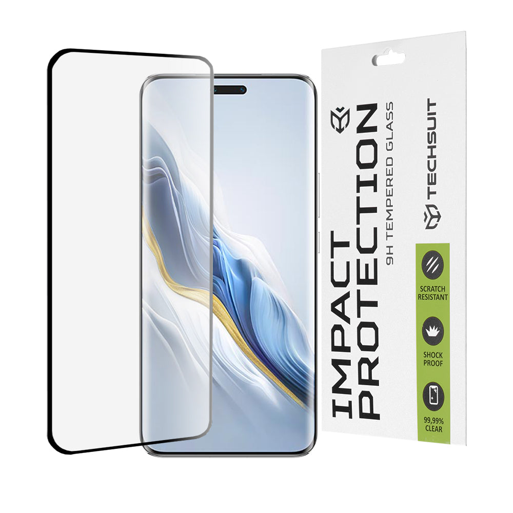 Techsuit Screen Protector Film for Honor Magic6 Pro, Tempered Glass, Full Glue, 111D, Black