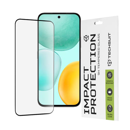 Προστατευτική μεμβράνη οθόνης Techsuit για Honor X6c, Ασφαλισμένο γυαλί, Full Glue, 111D, Μαύρο