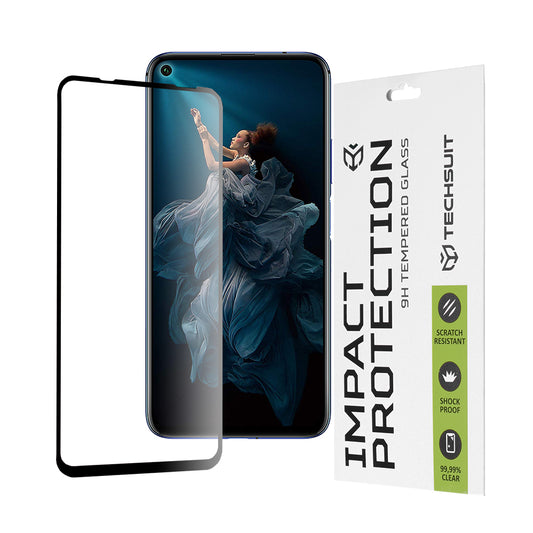 Προστατευτική μεμβράνη οθόνης Techsuit για Huawei Mate 30 Lite / nova 5T / Honor 20 / 20 Pro, Ασφαλισμένο γυαλί, Full Glue, 111D, Μαύρο