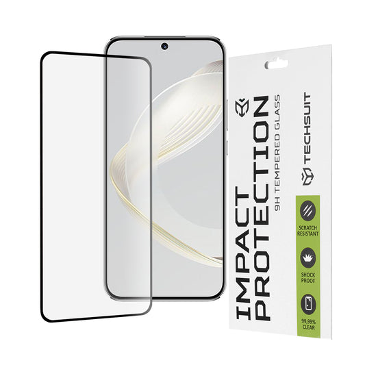 Προστατευτική μεμβράνη οθόνης Techsuit για Huawei nova 12s / nova 11, Ασφαλισμένο γυαλί, Full Glue, 111D, Μαύρο