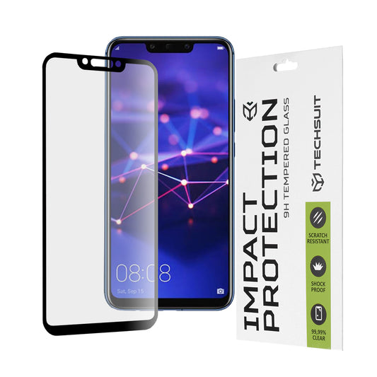 Προστατευτική μεμβράνη οθόνης Techsuit για Huawei P Smart+ 2019 / Mate 20 Lite / nova 3 / nova 3i, Ασφαλισμένο γυαλί, Full Glue, 111D, Μαύρο