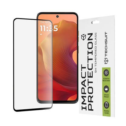 Προστατευτική μεμβράνη οθόνης Techsuit για Motorola Moto G15 / G15 Power, Ασφαλισμένο γυαλί, Full Glue, 111D, Μαύρο