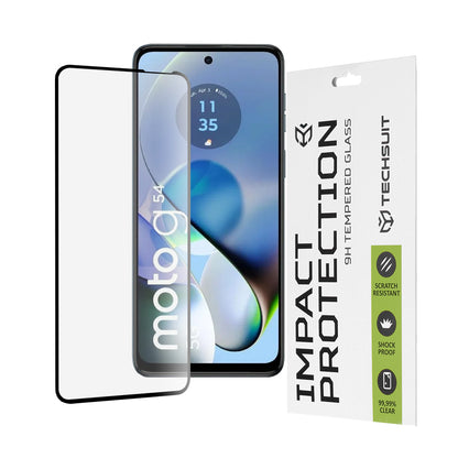 Προστατευτική μεμβράνη οθόνης Techsuit για Motorola Moto G64 / G54 Power Edition / G14 / G54, Ασφαλισμένο γυαλί, Full Glue, 111D, Μαύρο