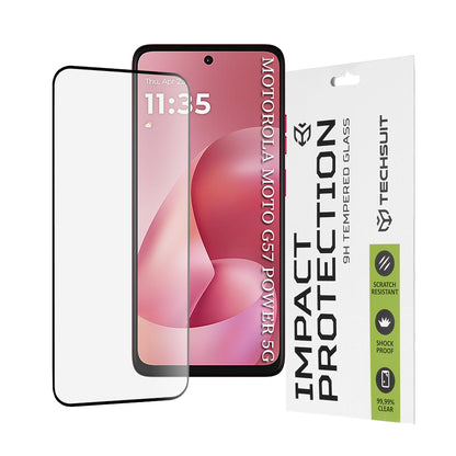 Προστατευτική Μεμβράνη Οθόνης Techsuit για Motorola Moto G67 Power / G57 Power, Ενισχυμένο Γυαλί, Full Glue, 111D, Μαύρη