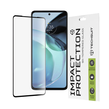 Προστατευτική μεμβράνη οθόνης Techsuit για Motorola Moto G72, Ασφαλισμένο γυαλί, Full Glue, 111D, Μαύρο