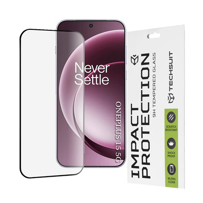 Προστατευτική Μεμβράνη Οθόνης Techsuit για OnePlus 15, Ενισχυμένο Γυαλί, Full Glue, 111D, Μαύρη