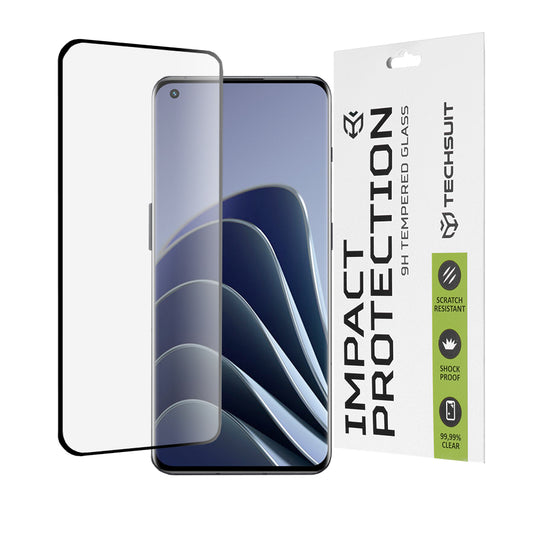 Προστατευτική μεμβράνη οθόνης Techsuit για OnePlus Ace 2 Pro / Ace 2 / 11R / 11 / 10 Pro, Ασφαλισμένο γυαλί, Full Glue, 111D, Μαύρο