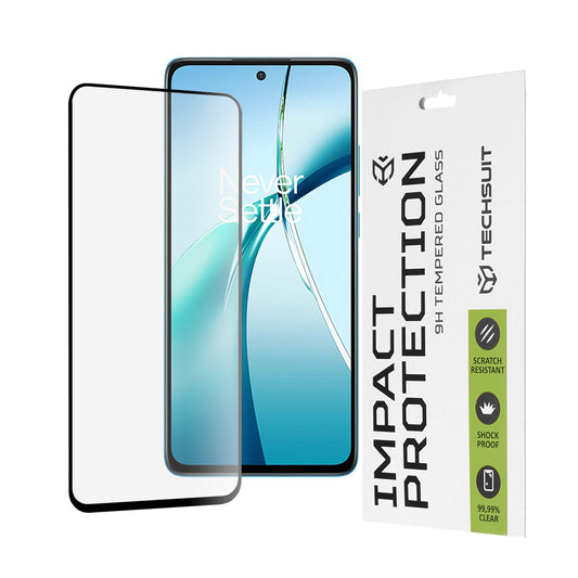 Προστατευτική μεμβράνη οθόνης Techsuit για OnePlus Nord CE4 Lite, ασφαλισμένο γυαλί, πλήρης κόλλα, 111D, μαύρο