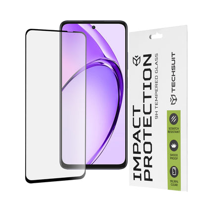 Techsuit Screen Protector Film for Oppo A80, Tempered Glass, Full Glue, 111D, Black