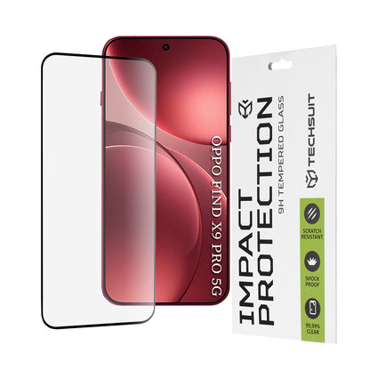 Προστατευτική Μεμβράνη Οθόνης Techsuit για Oppo Find X9 Pro, Ενισχυμένο Γυαλί, Full Glue, 111D, Μαύρη