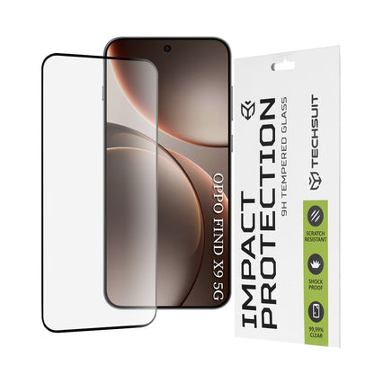 Προστατευτική Μεμβράνη Οθόνης Techsuit για Oppo Find X9, Ενισχυμένο Γυαλί, Full Glue, 111D, Μαύρη