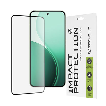 Προστατευτική μεμβράνη οθόνης Techsuit για Oppo Reno14, Ασφαλισμένο γυαλί, Full Glue, 111D, Μαύρο