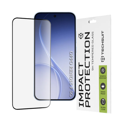 Προστατευτική Μεμβράνη Οθόνης Techsuit για Oppo Reno15 FS / Reno15 F, Ενισχυμένο Γυαλί, Full Glue, 111D, Μαύρη