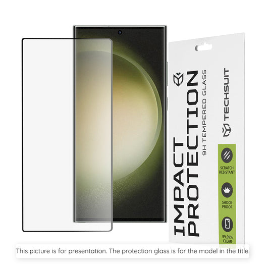 Προστατευτική μεμβράνη οθόνης Techsuit για Oppo Reno16 F / Reno16 FS, Ασφαλισμένο γυαλί, Full Glue, 111D, Μαύρο
