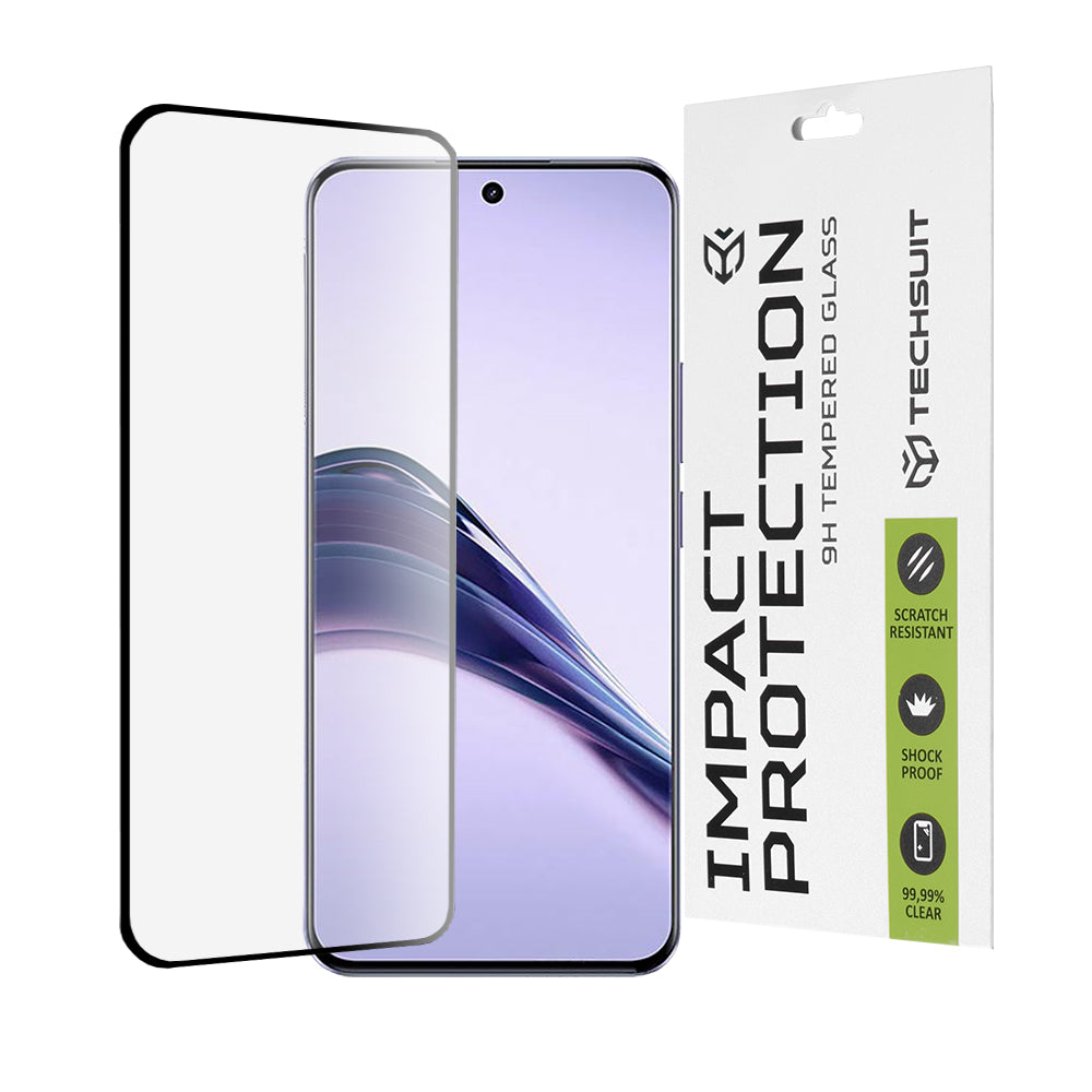 Techsuit Screen Protector Film for Realme 13 Pro / 13 Pro+, Tempered Glass, Full Glue, 111D, Black