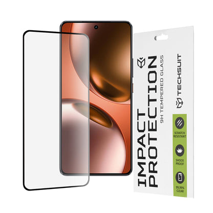 Προστατευτική μεμβράνη οθόνης Techsuit για Realme GT 7, Ασφαλισμένο γυαλί, Full Glue, 111D, Μαύρο