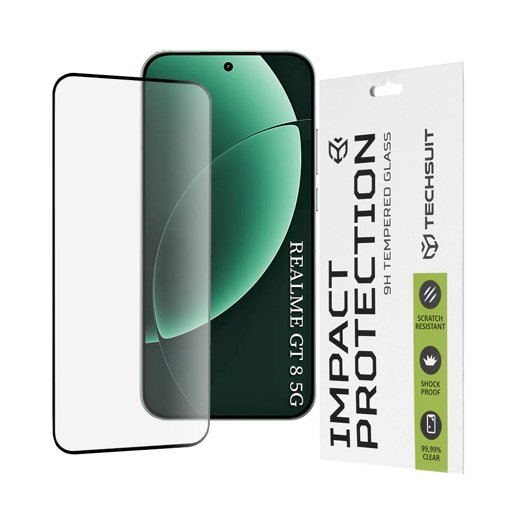 Προστατευτική Μεμβράνη Οθόνης Techsuit για Realme GT 8 Pro, Ενισχυμένο Γυαλί, 111D, Μαύρη