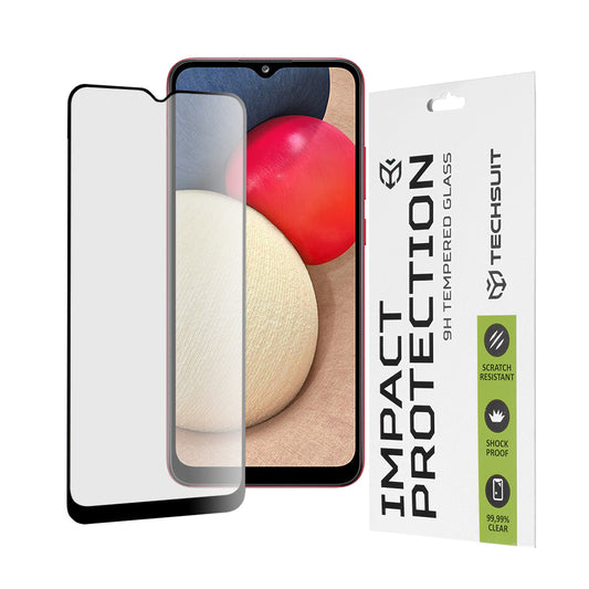 Προστατευτική μεμβράνη οθόνης Techsuit για Samsung Galaxy A04e A042 / M04 M045 / A03 A035 / A03 Core A032, Ασφαλισμένο γυαλί, Full Glue, 111D, Μαύρο