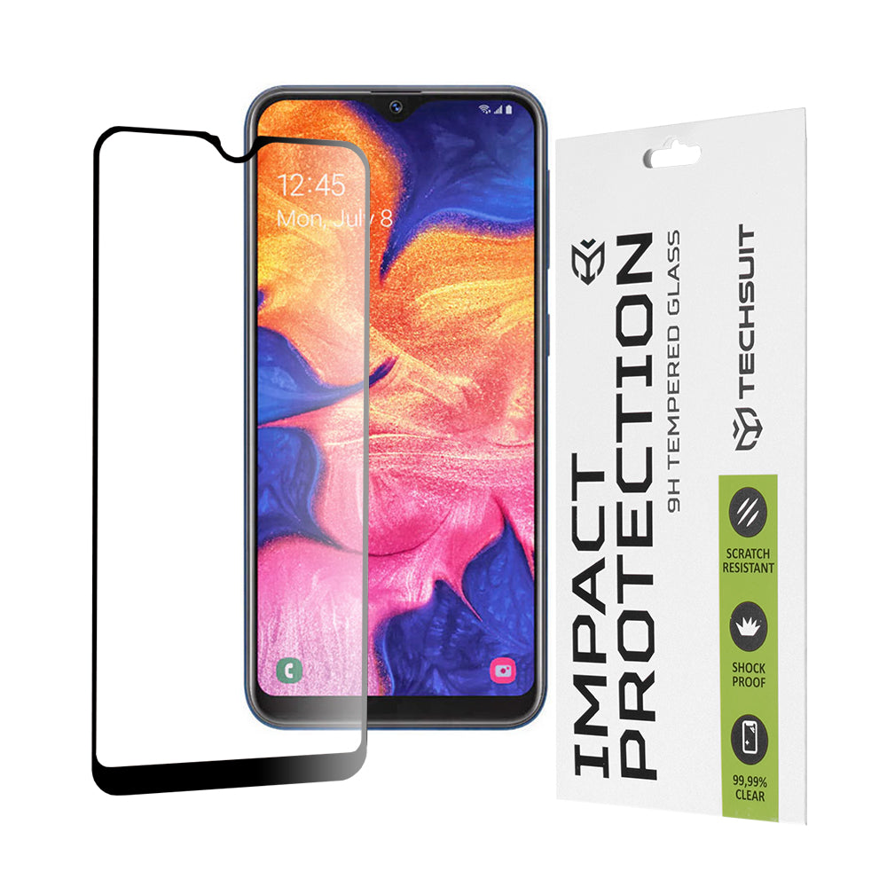 Προστατευτική μεμβράνη οθόνης Techsuit για Samsung Galaxy A10e A102 / A20e A202, Ασφαλισμένο γυαλί, Full Glue, 111D, Μαύρο