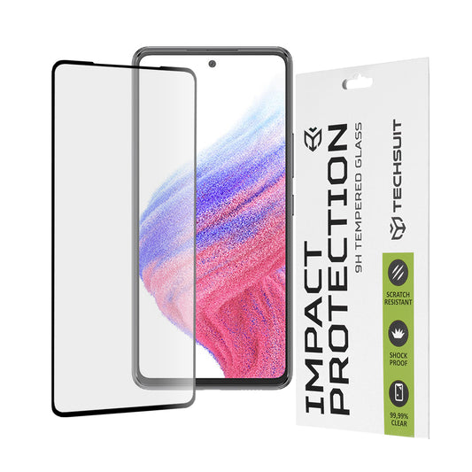 Προστατευτική μεμβράνη οθόνης Techsuit για Samsung Galaxy A53 5G A536, Ασφαλισμένο γυαλί, Full Glue, 111D, Μαύρο