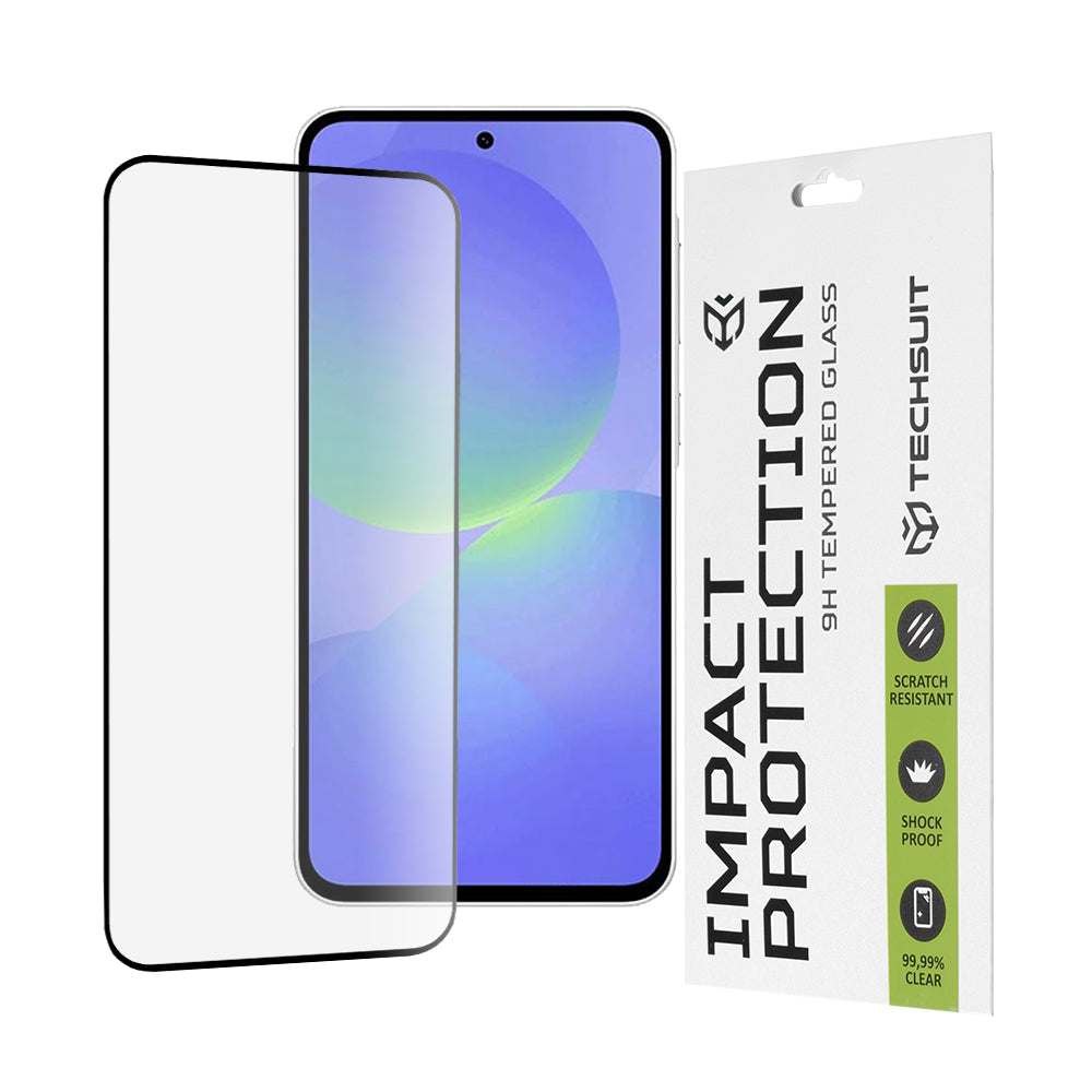 Techsuit Screen Protector Film for Samsung Galaxy A56 A566 / A36 A366, Tempered Glass, Full Glue, 111D, Black