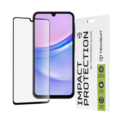 Techsuit Screen Protector Film for Samsung Galaxy M15 / A15 5G A156 / A15 A155 / A25 A256, Tempered Glass, Full Glue, 111D, Black