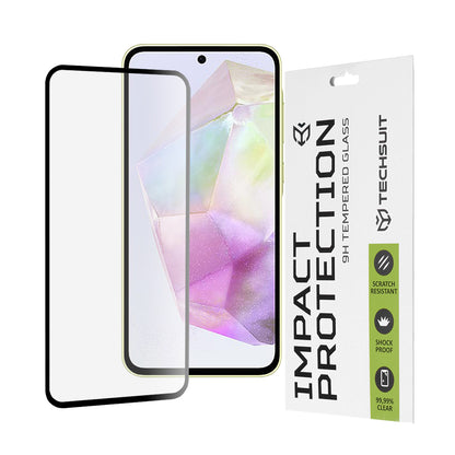 Προστατευτική μεμβράνη οθόνης Techsuit για Samsung Galaxy M56 M566 / M35 / A55 5G A556 / A35 5G A356, Ασφαλισμένο γυαλί, Full Glue, 111D, Μαύρο