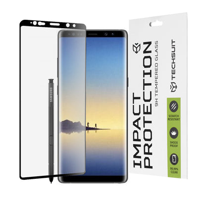 Προστατευτική μεμβράνη οθόνης Techsuit για Samsung Galaxy Note 8 N950, Ασφαλισμένο γυαλί, Full Glue, 111D, Μαύρο