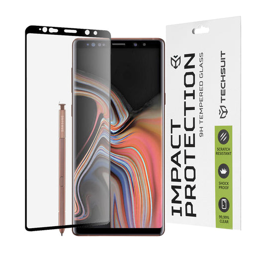 Προστατευτική μεμβράνη οθόνης Techsuit για Samsung Galaxy Note 9 N960, Ασφαλισμένο γυαλί, Full Glue, 111D, Μαύρο