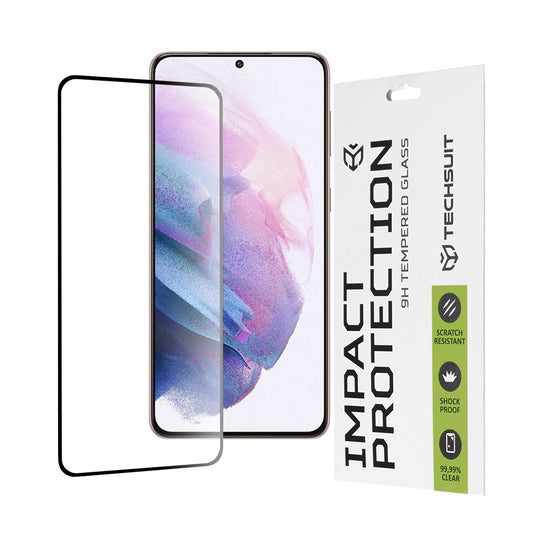 Προστατευτική μεμβράνη οθόνης Techsuit για Samsung Galaxy S21+ 5G G996, Ασφαλισμένο γυαλί, Full Glue, 111D, Μαύρο