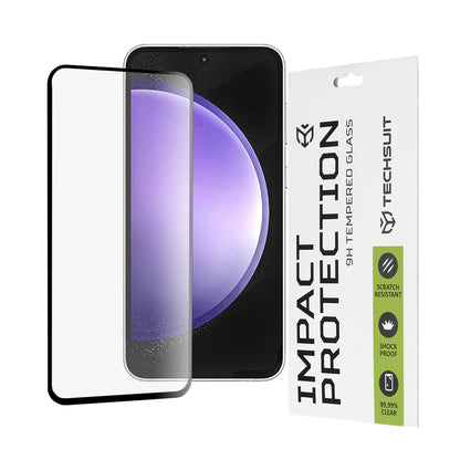 Προστατευτική μεμβράνη οθόνης Techsuit για Samsung Galaxy S23 FE S711, Ασφαλισμένο γυαλί, Πλήρης κόλλα, 111D, Μαύρο