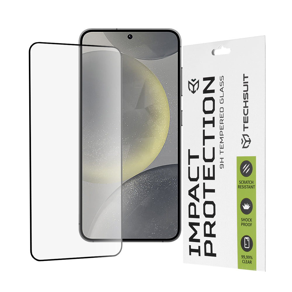 Προστατευτική μεμβράνη οθόνης Techsuit για Samsung Galaxy S25 S931 / S24 S921, Ασφαλισμένο γυαλί, Full Glue, 111D, Μαύρο