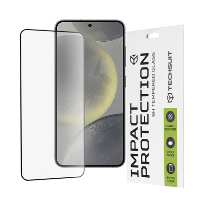 Προστατευτική μεμβράνη οθόνης Techsuit για Samsung Galaxy S25 S931 / S24 S921, Ασφαλισμένο γυαλί, Full Glue, 111D, Μαύρο