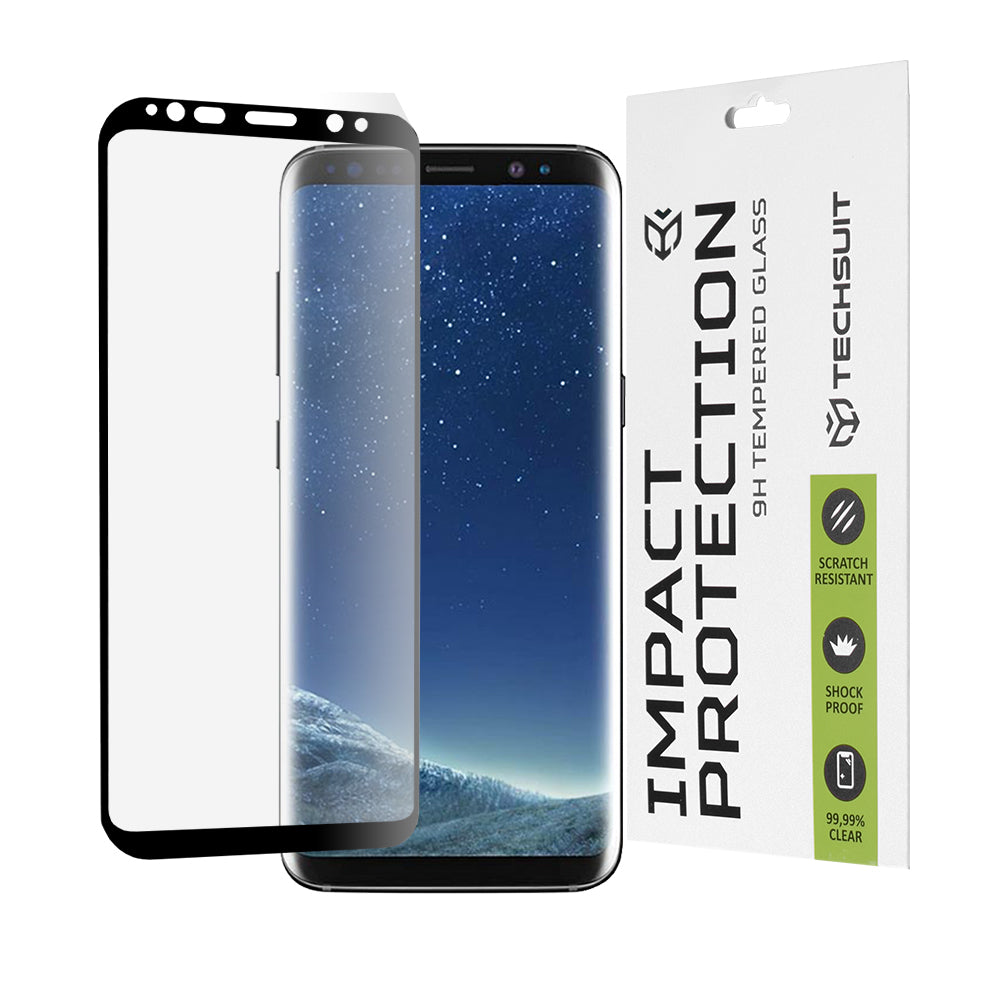 Προστατευτική μεμβράνη οθόνης Techsuit για Samsung Galaxy S8 G950, Ασφαλισμένο γυαλί, Full Glue, 111D, Μαύρο